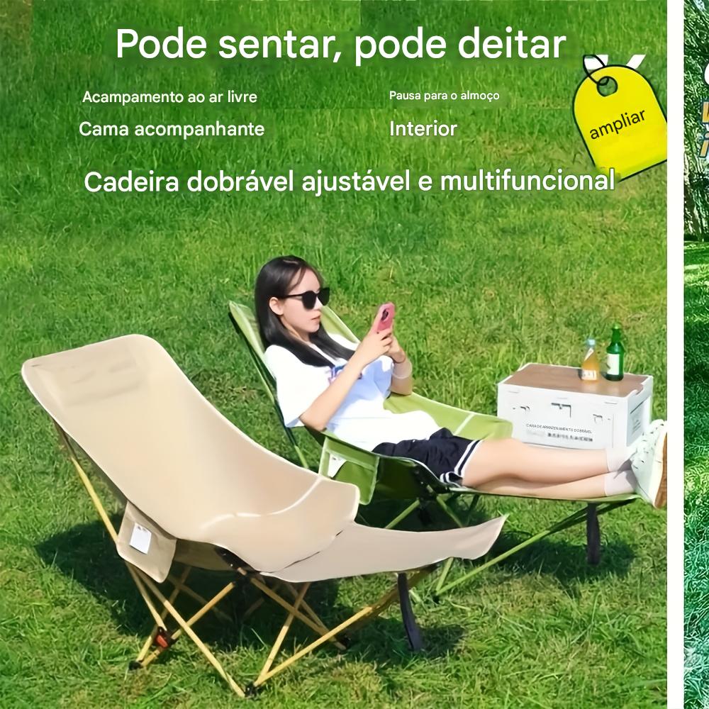 ( COMPRE 1 E LEVE 2 ) Cadeira de Camping Portátil Ajustável e Dobrável