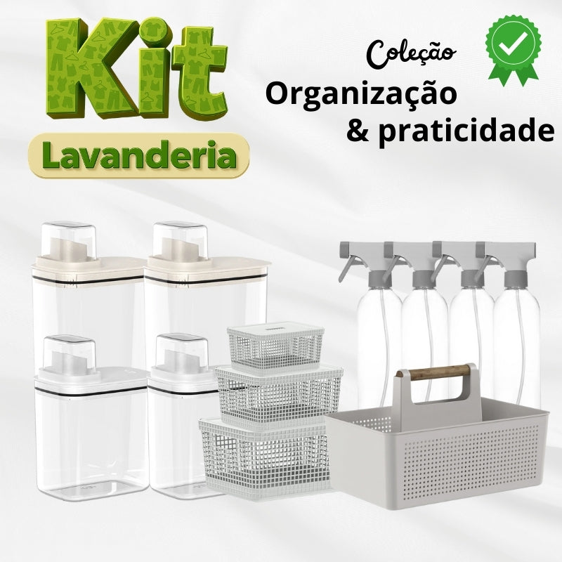 Kit Lavanderia 12 Peças Organizadoras Modernas