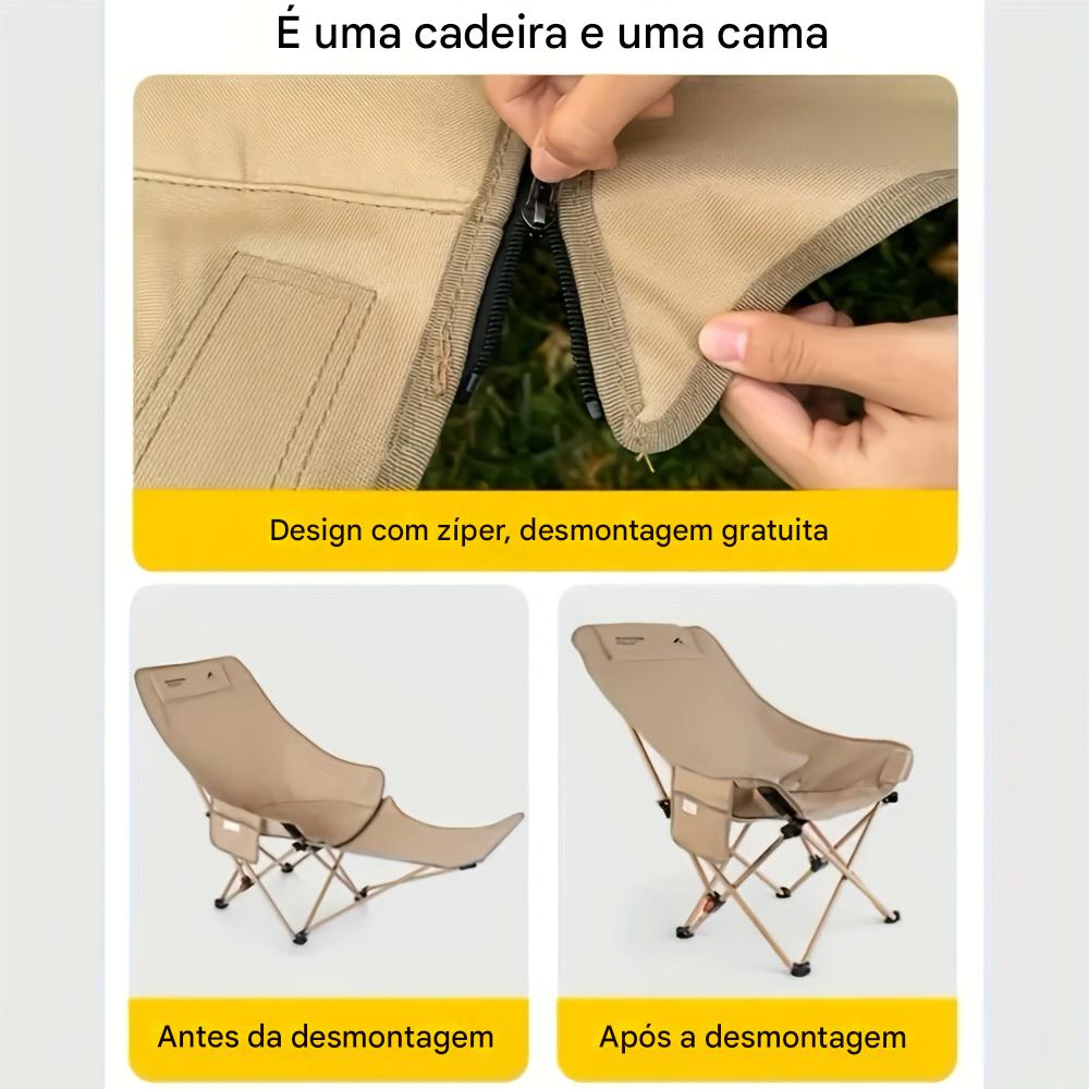 ( COMPRE 1 E LEVE 2 ) Cadeira de Camping Portátil Ajustável e Dobrável