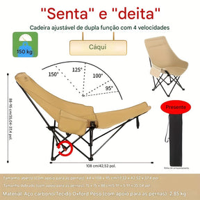 ( COMPRE 1 E LEVE 2 ) Cadeira de Camping Portátil Ajustável e Dobrável