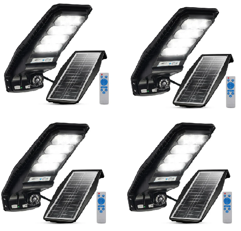 Refletor 450w c/camera fullhd - ENERGIA SOLAR não precisa de fios