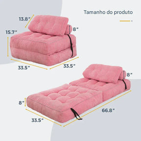 Sofá-Cama Dobrável com Travesseiro