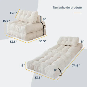 Sofá-Cama Dobrável com Travesseiro