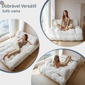 Sofá-Cama Dobrável com Travesseiro