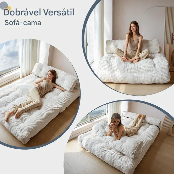 Sofá-Cama Dobrável com Travesseiro