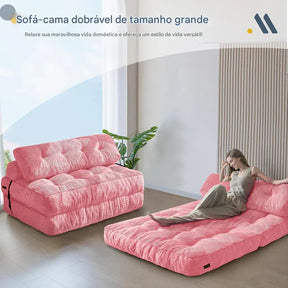 Sofá-Cama Dobrável com Travesseiro