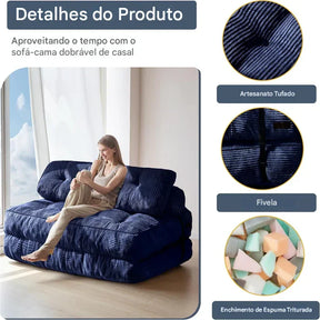 Sofá-Cama Dobrável com Travesseiro