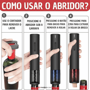 Abridor de Vinho Elétrico Automático