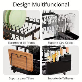 Escorredor Dobrável 2 Andares C/ Drenagem