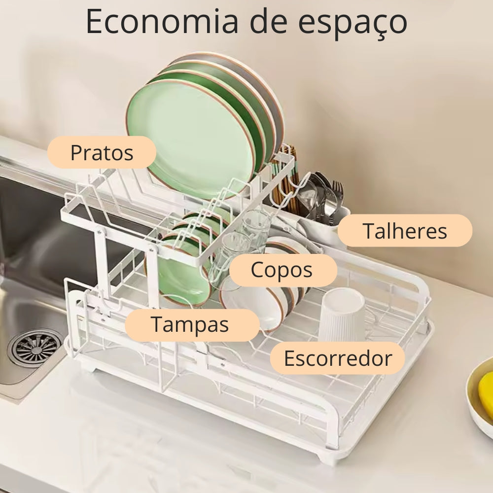 Escorredor Dobrável 2 Andares C/ Drenagem