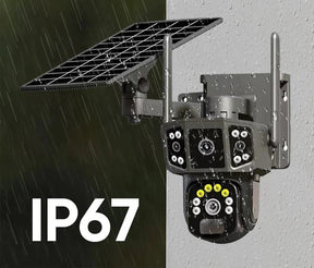 Câmera de Segurança 4G com Painel Solar 3 Lentes Resolução HD 1080 Pro