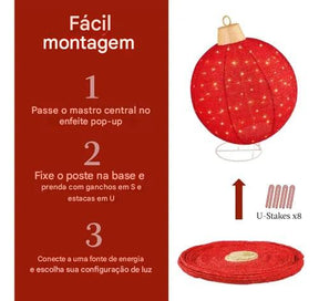 Conjunto Esferas de Enfeites de Natal com Micro Leds 2025