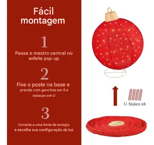 Conjunto Esferas de Enfeites de Natal com Micro Leds 2025