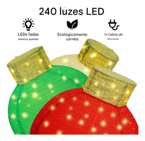 Conjunto Esferas de Enfeites de Natal com Micro Leds 2025
