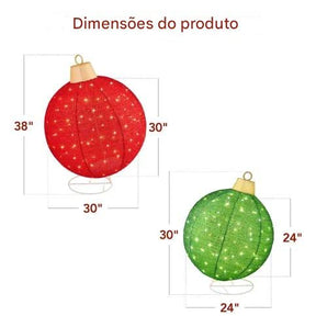 Conjunto Esferas de Enfeites de Natal com Micro Leds 2025