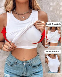 REGATA COM SUTIÃ EMBUTIDO (COMPRE 1 LEVE 3)