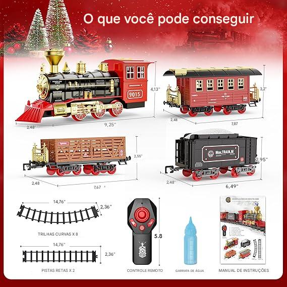 Trem Elétrico Circulatório Para Árvore de Natal